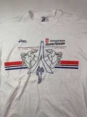 Vintage Asics Marathon Rotterdam 18th April 1999 White T-Shirt Mens Size Large