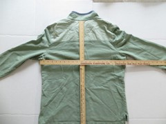 LL Bean Pullover Mens Large Green Henley Shirt Contrast Button Collar Outdoors