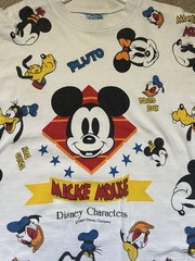 Men’s Vintage Disney Characters Mickey Mouse All Over Print T Shirt Medium/Large