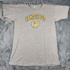 VINTAGE 80s Vanderbilt T-Shirt Mens XL Tall Tag XL Gray Champion Tee Made in USA