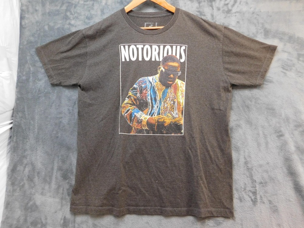 Brooklyn Mint T-Shirt Mens XL Gray Notorious BIG Graphic Hip Hop Rap Biggie