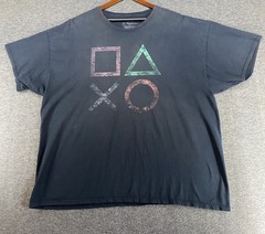 PlayStation T Shirt Button Logos Ripple Junction Blue Men’s 3XL SEE PICS