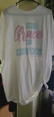 Crush women’s 3X White Cotton Knit Crew Neck Graphic T-Shirt “His Grace”