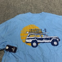 Johnnie-O Surf Wagon Short Sleeve Crew T-Shirt Mens Size Medium Malibu Blue NWT