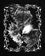 Courage Eagle Graphic T Shirt Gothic Bird Vintage Streetwear Tee Unisex
