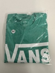 VANS MENS TEAL LOGO T SHIRT HEAVY WEIGHT TEE LONG SLEEVES