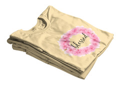 Pink Watercolor Blessed Floral Wreath Tee | T-Shirt