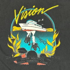 VINTAGE Santa Barbara Shirt Mens Medium Boat Scuba Diving Vision Ocean 90s Y2K