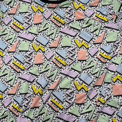 Oh Snap! by Drill Clothing Co Mens Large 90s Retro Geometric Pastel T-Shirt L