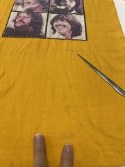 Vintage 70s Beatles M 38-40 Ringer T Healthknit T-shirt Yellow Stripes