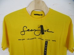 Vintage Sean John Shirt Mens 3XL Yellow City Logo Graphic Tee Short Sleeve y2k