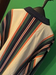 IZOD Rugby Shirt Men’s 3XLT Stripes Blue Red Green Orange Wht Badge Logo LngSlev