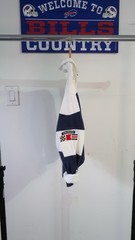 Retro T. Dalton Striped Rugby Shirt Small White Navy Cropped