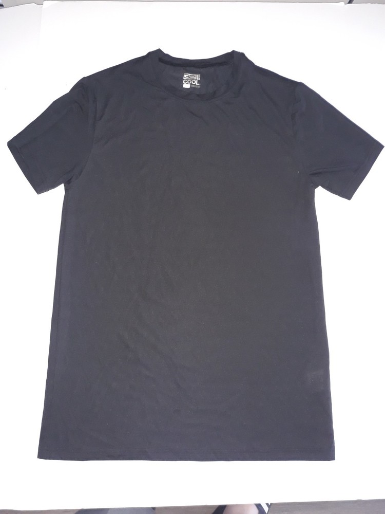 32 Degrees Cool Men’s T-Shirt Crew Neck Short Sleeve Shirt Black Large