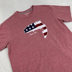Orvis men’s shirt sz XL classic collection crew neck classic American flag logo