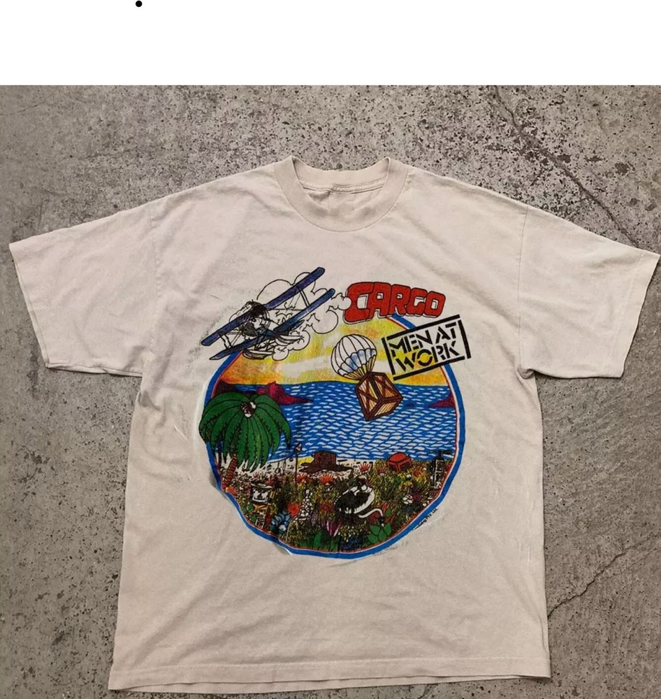 Men at Work Band Cargo Short Sleeve T Shirt Full Size S-5XL