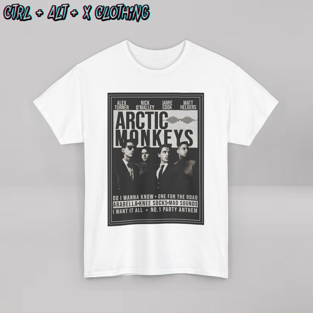 Arctic Monkeys Poster Unisex Tee Shirt, Band Music Fan Gift, Concert Apparel,