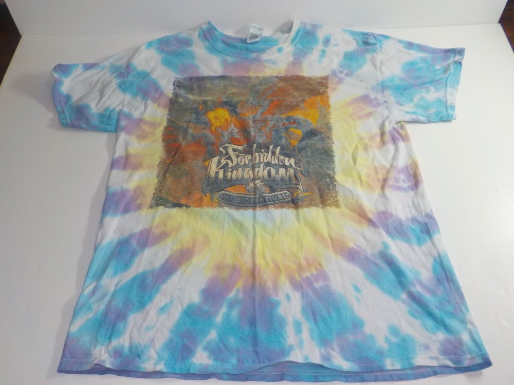 Forbidden Kingdom Shirt 2019 Music Festival Dub Step Electronic Music Tie Dye L