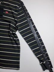 Levi’s Mens XL Thermal Henley Olive Green Stripe Waffle Knit Long Sleeve Shirt
