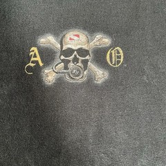 Vintage Skull Shirt Men’s 2xl Xxl Black 90s Y2K Faded Skater Grunge Emo Aquatic