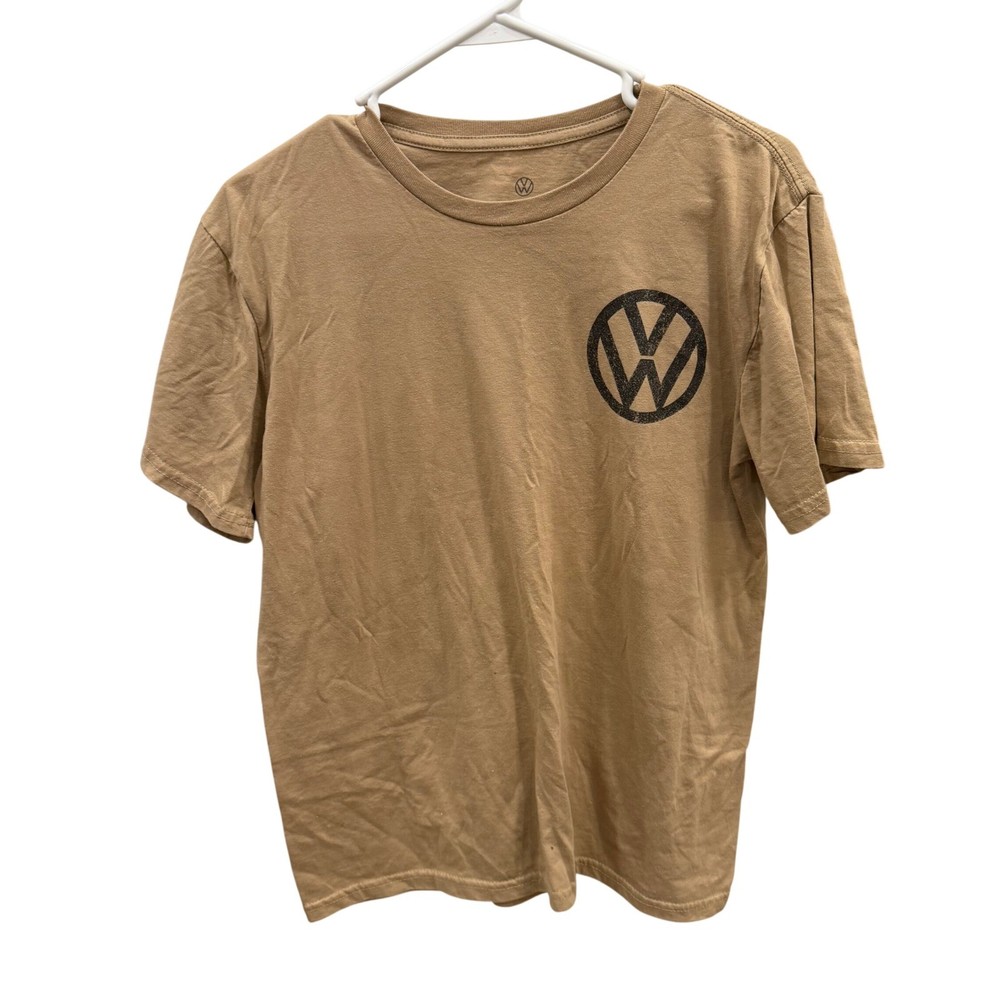 Volkswagen Save Gas Drive a VW Beetle Graphic T-Shirt Tan Mens Medium