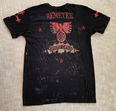 Remetee Authentic Sz S Mens T-Shirt Black w/Red 100% Cotton Graphics Made In USA