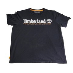 Timberland Mens XL Black Graphic T-Shirt Wind Water Earth and Sky Organic Cotton