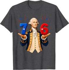 Funny 67 76 George Washington Six Seven Patriotic 4th July T-Shirt