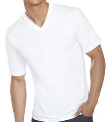 3-6 Pack Mens 100% Cotton Crew& V-Neck Tagless T-Shirt Undershirt White S-XL