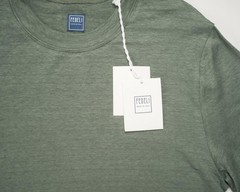 Fedeli $348 NWT Olive Green Extreme Linen Flex Short Sleeve T-Shirt (50 IT) M