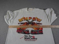 Vintage Fire Truck Shirt Mens Medium White Country Music Guitar Jamboree Fire