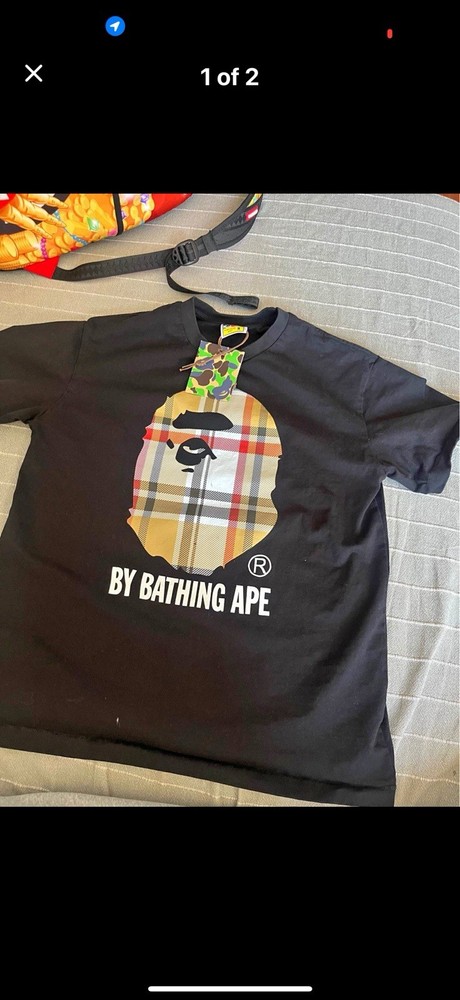 A Bathing Ape BAPE Men’s Black Ape Head Logo Graphic Tee M Cotton Crew Neck