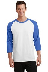 Port & Company Mens 3/4 Sleeve Core Blend Raglan Crew Neck T-Shirt PC55RS