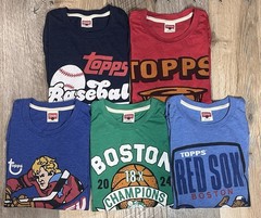 Lot Of 5 HOMAGE Retro Style T-Shirts Men L Red Sox Celtics Hockey Topps Baseball