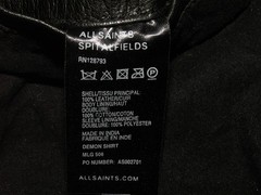Men’s All Saints DEMON LEATHER SHIRT jacket overshirt L (ref78) £99.99!!!!!