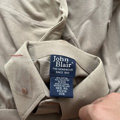 VTG John Blair Mens Sz M Tall Brown Short Sleeve Polo Style Shirt With Pockets