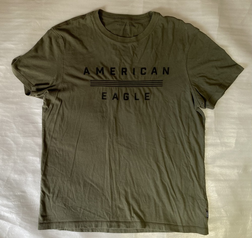American Eagle Men’s Green Logo Graphic T-Shirt Size M Casual