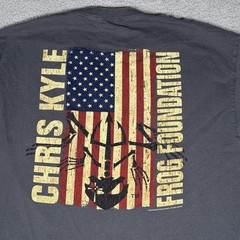 Chris Kyle Frog Foundation T-Shirt 2XL USA Flag Logo Military Tribute Gray