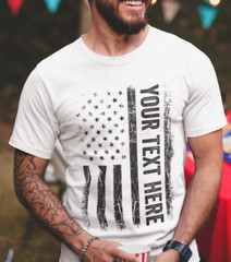 Custom Made Shirt USA Flag Patriotic Personalized T-shirt Your Own Printed Text