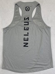 NELEUS ‘Dry Fit Logo Muscle’ Mesh Tank Top Men’s S Gym Workout Exercise Grey NWT