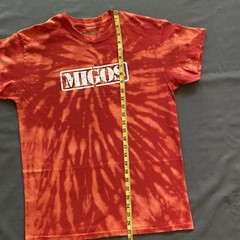 The Migos T Shirt Adult Medium Red Bleach Acid Wash Rap Hip Hop Music Quavo