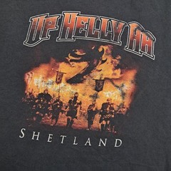 UP HELLY AA T Shirt XL Men’s Black Vintage Shetland Fire Festival Viking Graphic