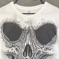 Way To Celebrate Halloween T-Shirt – Skull – Mens XL – White – Stained (5436)