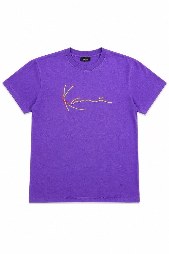 Karl Kani T Shirt Purple Embroidered Signature Logo Men’s Small Streetwear Tee