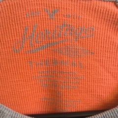 American Eagle Outfitters Men’s Thermal Raglan Graphic Logo T-Shirt M Orange
