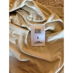 Mika Jaymes Pocket Tee Mens Small Cream Modal Spandex Short Sleeve T-Shirt