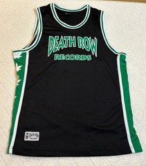 Official Death Row Records 2 Sided Jersey Green Leaf Sides Two Hip Hop Size M