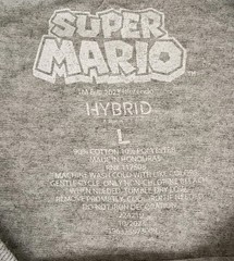 Super Mario T Shirt sz L Chest 23in Length 30in Gray NWOT.