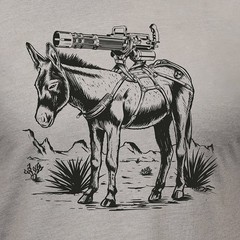 Magpul MAG1528 Burro CVC Tee Donkeys & Mounted Miniguns Graphic T-Shirt, Gray