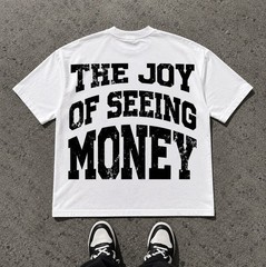 💸 Money Graphic Tee Y2K Streetwear Oversized White T Shirt